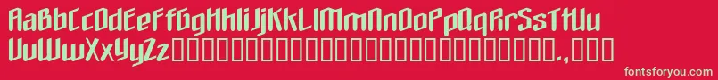 フォントTheloveyoufindinhell – 赤い背景に緑の文字