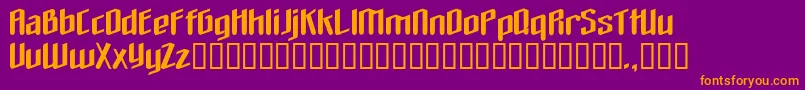 Шрифт Theloveyoufindinhell – оранжевые шрифты на фиолетовом фоне