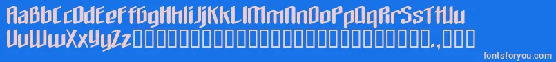 フォントTheloveyoufindinhell – ピンクの文字、青い背景