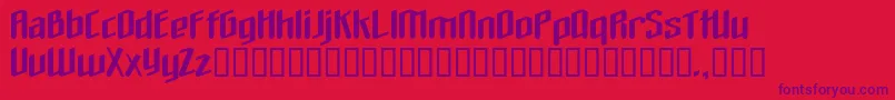 Theloveyoufindinhell-Schriftart – Violette Schriften auf rotem Hintergrund