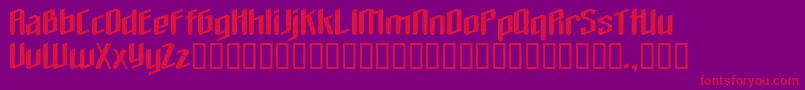 Theloveyoufindinhell-Schriftart – Rote Schriften auf violettem Hintergrund