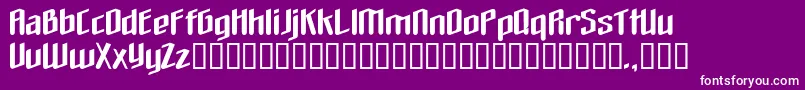 Theloveyoufindinhell-fontti – valkoiset fontit violetilla taustalla