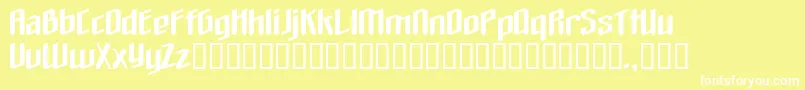 Шрифт Theloveyoufindinhell – белые шрифты на жёлтом фоне