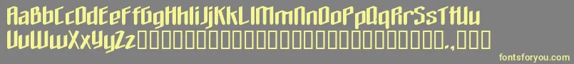 フォントTheloveyoufindinhell – 黄色のフォント、灰色の背景