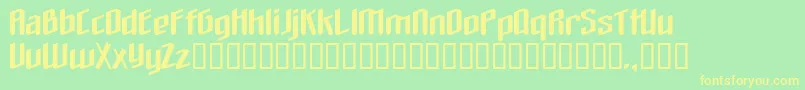 Theloveyoufindinhell-fontti – keltaiset fontit vihreällä taustalla
