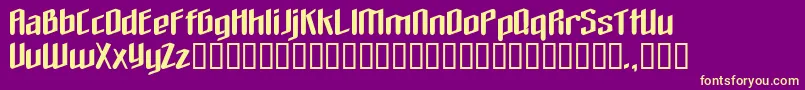 Theloveyoufindinhell-fontti – keltaiset fontit violetilla taustalla