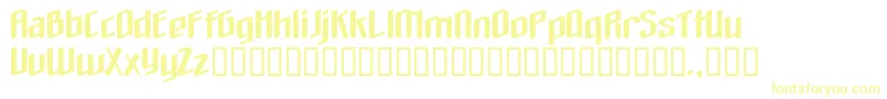 フォントTheloveyoufindinhell – 白い背景に黄色の文字