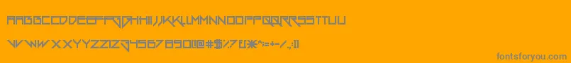 GangWolfik-fontti – harmaat kirjasimet oranssilla taustalla