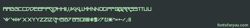 GangWolfik-fontti – vihreät fontit mustalla taustalla