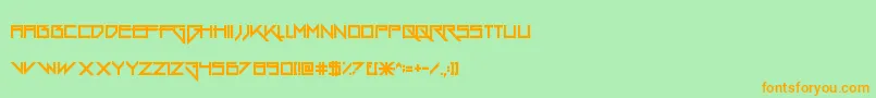 GangWolfik-Schriftart – Orangefarbene Schriften auf grünem Hintergrund