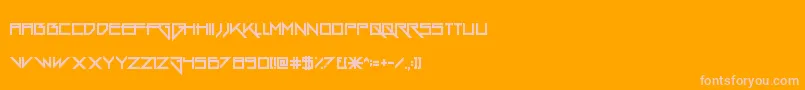 GangWolfik-Schriftart – Rosa Schriften auf orangefarbenem Hintergrund