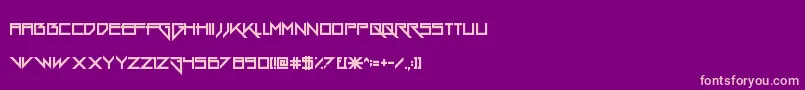 GangWolfik-fontti – vaaleanpunaiset fontit violetilla taustalla