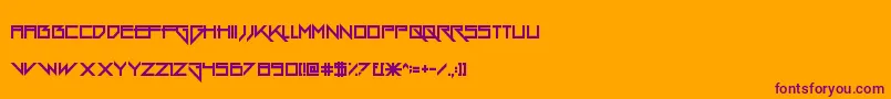 GangWolfik-Schriftart – Violette Schriften auf orangefarbenem Hintergrund