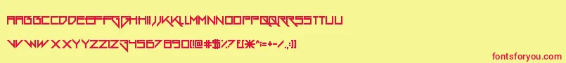 フォントGangWolfik – 赤い文字の黄色い背景