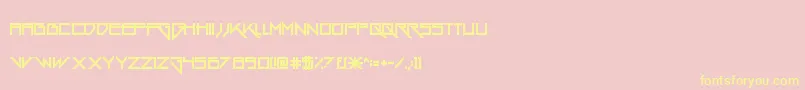 GangWolfik-fontti – keltaiset fontit vaaleanpunaisella taustalla