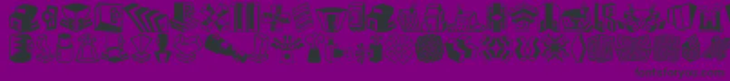 Шрифт Minipicslilfeatures – чёрные шрифты на фиолетовом фоне