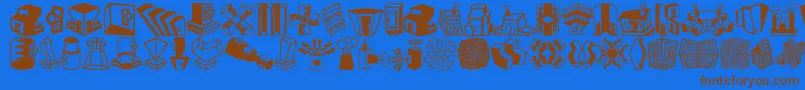 Minipicslilfeatures Font – Brown Fonts on Blue Background