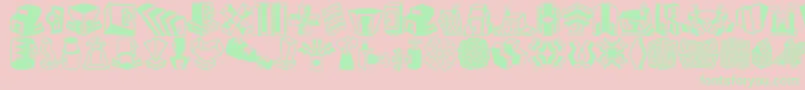 Minipicslilfeatures Font – Green Fonts on Pink Background