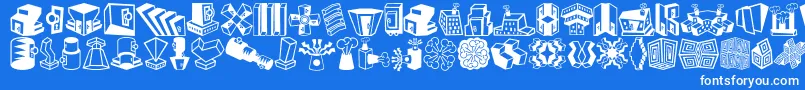Minipicslilfeatures-fontti – valkoiset fontit sinisellä taustalla
