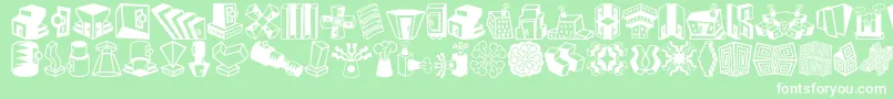 Minipicslilfeatures Font – White Fonts on Green Background