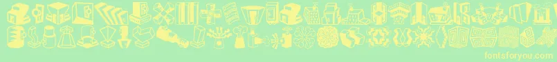 Czcionka Minipicslilfeatures – żółte czcionki na zielonym tle