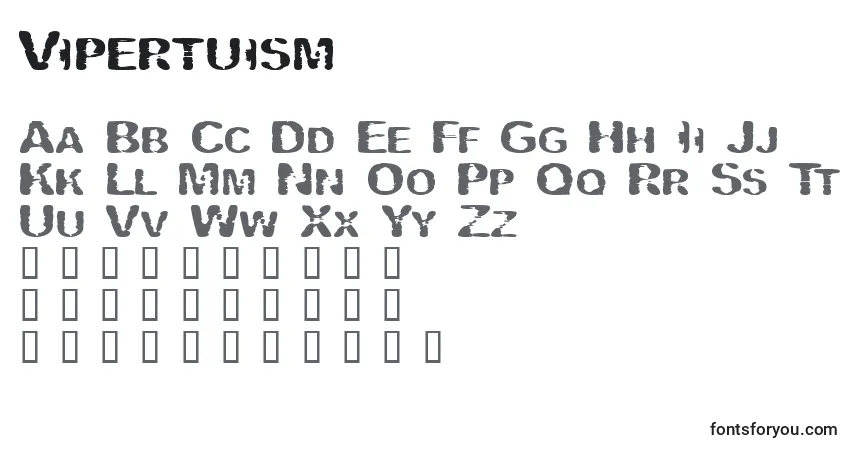 Шрифт Vipertuism – алфавит, цифры, специальные символы