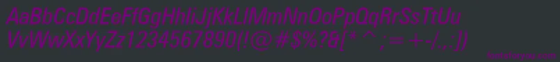 ZurichCondensedItalicBt Font – Purple Fonts on Black Background