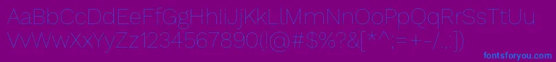 Weitere Informationen zur WorksansHairline-Schriftart WorksansHairline-Schriftart – Blaue Schriften auf violettem Hintergrund