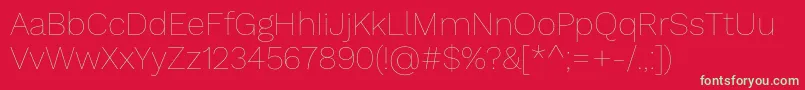 WorksansHairline Font – Green Fonts on Red Background