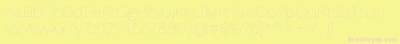 Fonte WorksansHairline – fontes rosa em um fundo amarelo