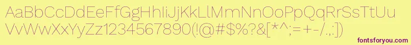 More about WorksansHairline Font WorksansHairline Font – Purple Fonts on Yellow Background