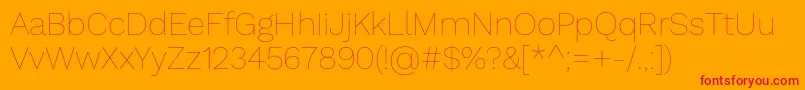 WorksansHairline Font – Red Fonts on Orange Background