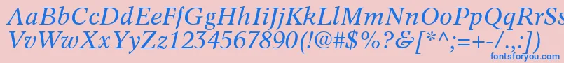 InformaticsSsiItalic Font – Blue Fonts on Pink Background