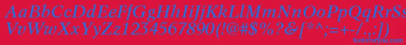 フォントInformaticsSsiItalic – 赤い背景に青い文字
