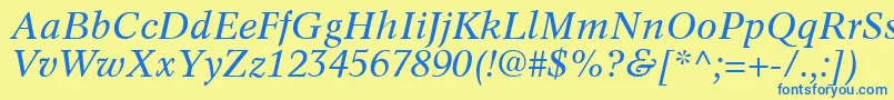 InformaticsSsiItalic Font – Blue Fonts on Yellow Background