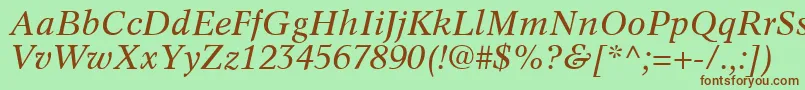 InformaticsSsiItalic Font – Brown Fonts on Green Background