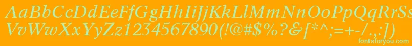 InformaticsSsiItalic Font – Green Fonts on Orange Background