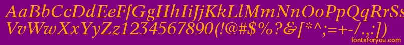 InformaticsSsiItalic Font – Orange Fonts on Purple Background