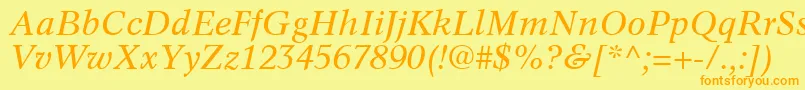 InformaticsSsiItalic Font – Orange Fonts on Yellow Background