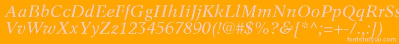 Czcionka InformaticsSsiItalic – różowe czcionki na pomarańczowym tle