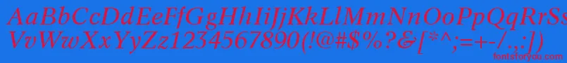 InformaticsSsiItalic Font – Red Fonts on Blue Background