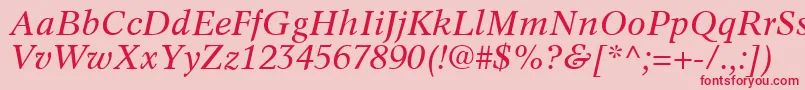 InformaticsSsiItalic Font – Red Fonts on Pink Background