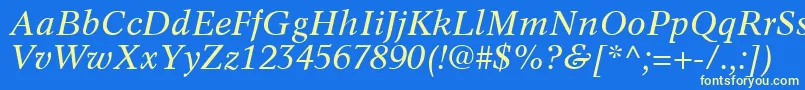 InformaticsSsiItalic Font – Yellow Fonts on Blue Background