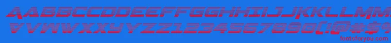 フォントGeminagradital – 赤い文字の青い背景