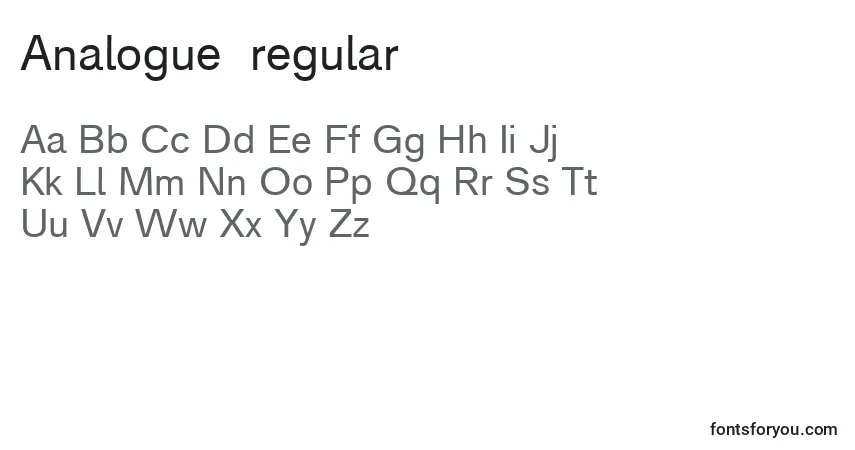 Analogue55regularフォント–アルファベット、数字、特殊文字