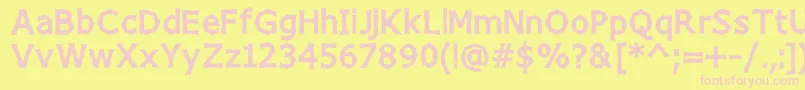 ChizzWideHigh-fontti – vaaleanpunaiset fontit keltaisella taustalla