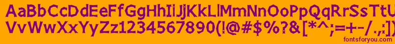 ChizzWideHigh-Schriftart – Violette Schriften auf orangefarbenem Hintergrund