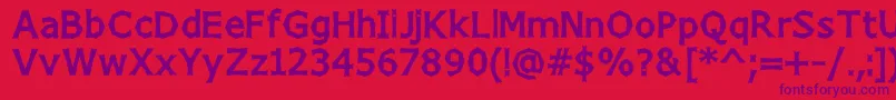 ChizzWideHigh-Schriftart – Violette Schriften auf rotem Hintergrund