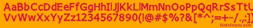 ChizzWideHigh Font – Red Fonts on Orange Background