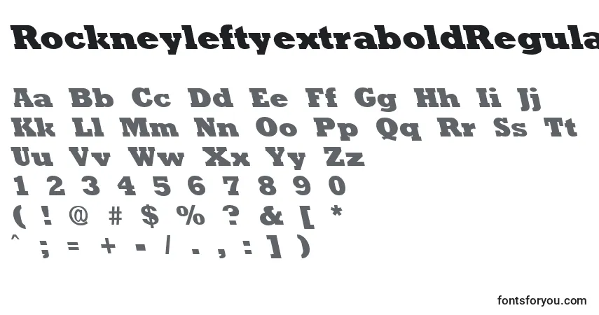 Czcionka RockneyleftyextraboldRegular – alfabet, cyfry, specjalne znaki